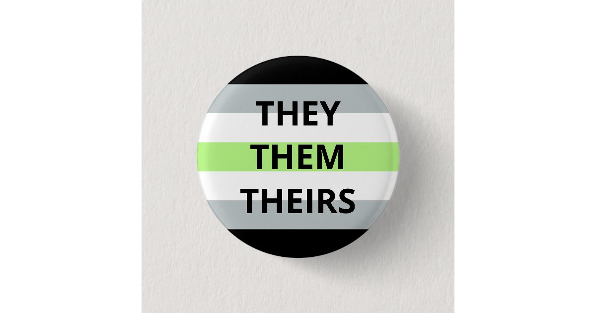 They Them Theirs Pronouns Agender Badge Button Zazzle Com