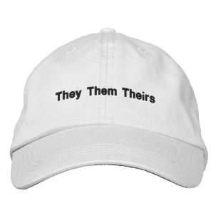 They, Them, Theirs Pronouns Lgbt lgbtq black white Embroidered Baseball Cap