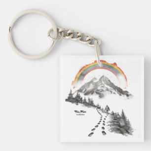 They/Them Trailblazer – LGBTQ Pride Camping Art,  Keychain
