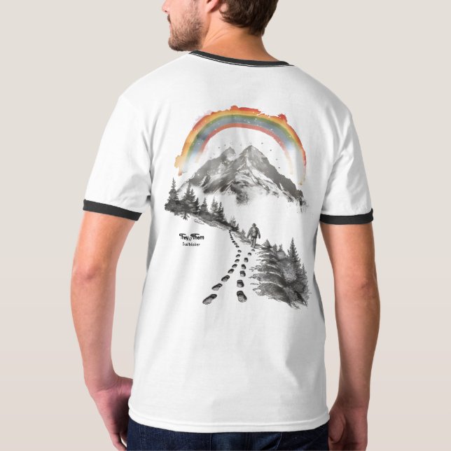 They/Them Trailblazer – LGBTQ Pride Camping Art T-Shirt (Back)