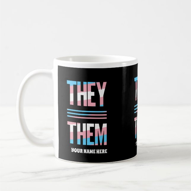 They Them Trans Flag Colors Coffee Mug (Left)