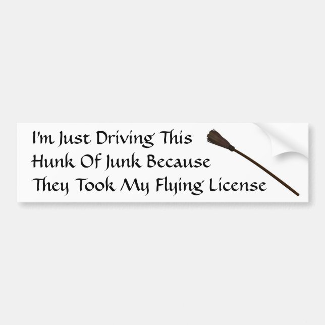 They Took My Flying License Bumper Sticker (Front)