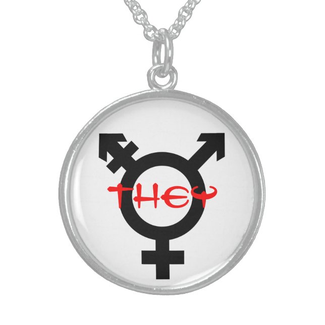 They Transgender Sterling Silver Necklace (Front)