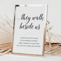 They Walk Beside Us Elegant Wedding Memorial Sign