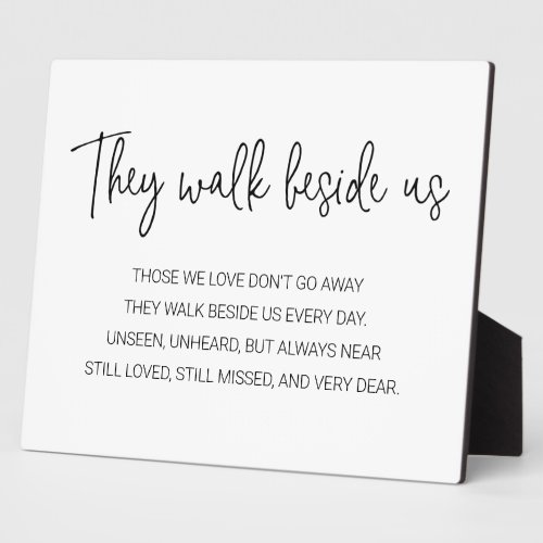 They Walk Beside Us Poem Memorial Wedding Plaque