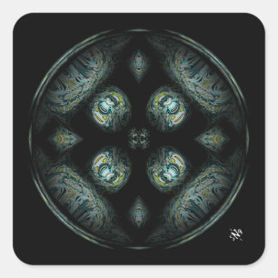 They watch us from above (god/alien-like beings) square sticker