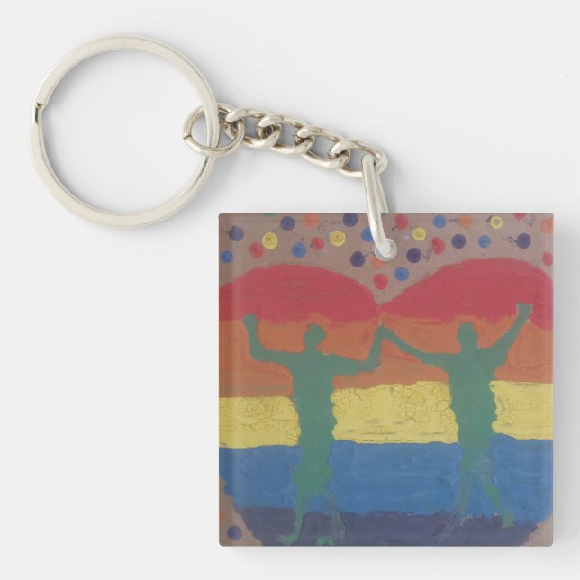 They wed the rainbow wedding by Yeshaya Dank Keychain (Front)