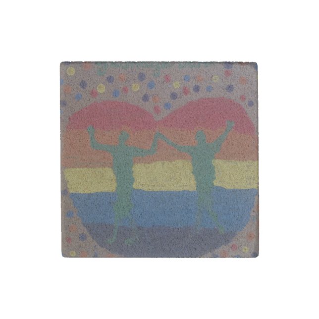 They wed the rainbow wedding by Yeshaya Dank Stone Magnet (Front)