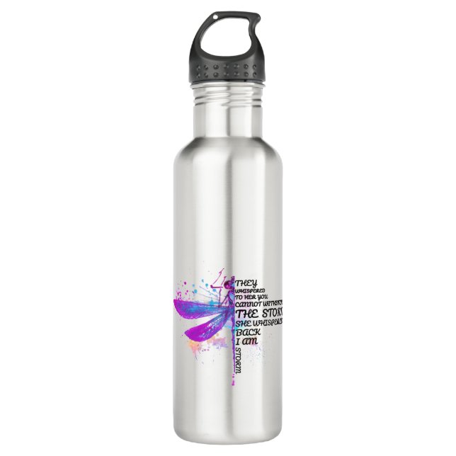 They Whispered To Her You Cannot Withstand Storm Stainless Steel Water Bottle (Front)