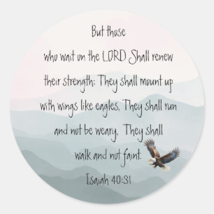 They Who Wait Upon the Lord Eagle Isaiah Classic Round Sticker