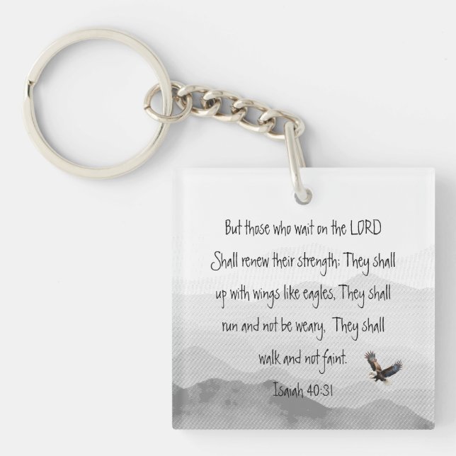 They Who Wait Upon the Lord Eagle Isaiah Keychain (Front)