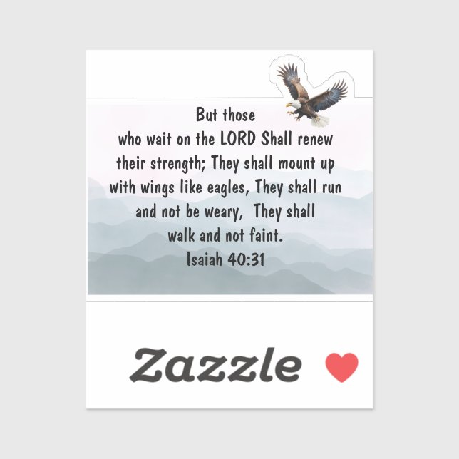 They Who Wait Upon the Lord Eagle Isaiah Sticker (Sheet)
