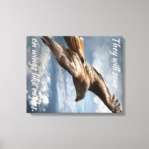 They will Soar on Wings Like Eagles Motivational Canvas Print