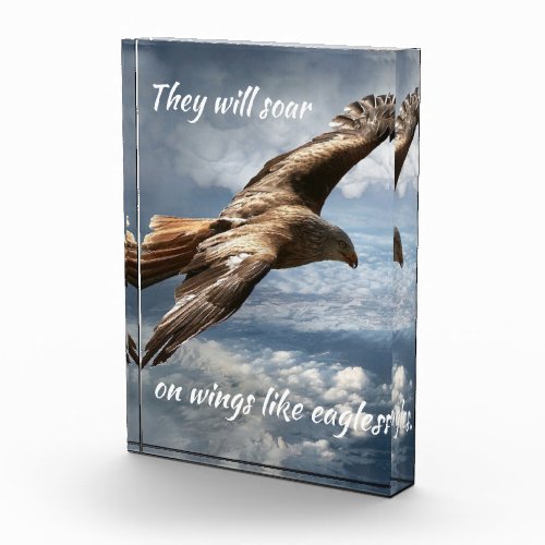 They will Soar on Wings Like Eagles Motivational Photo Block