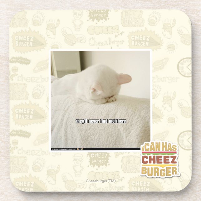 they'll never find meh here beverage coaster (Front)