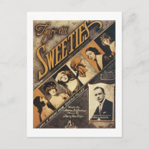 They're All Sweeties Vintage Songbook Cover Postcard