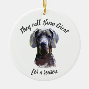They're called Great for a reason,  Dane Dog Pet Ceramic Ornament