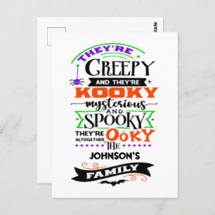 They're Creepy and They're Kooky Mysterious Spooky Postcard