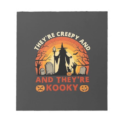 Theyre Creepy Kooky Halloween Witch Graveyard Pump Notepad