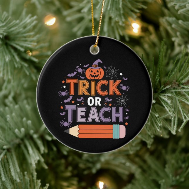 They're Eating Dogs And Cats And Pets Halloween Ceramic Ornament (Tree)