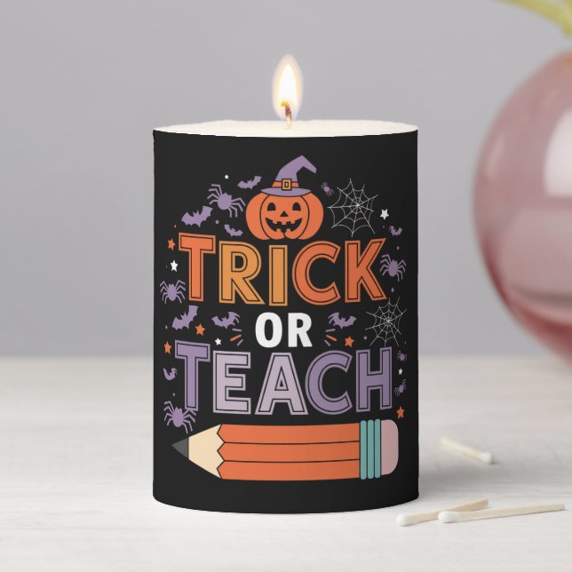 They're Eating Dogs And Cats And Pets Halloween Pillar Candle (In Situ)