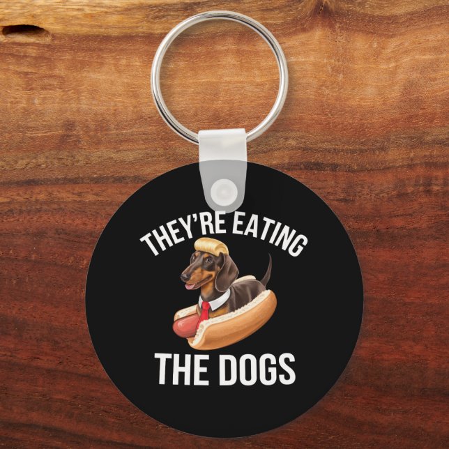 They're Eating The Dogs Donald Trump Debate 2024  Keychain (Front)