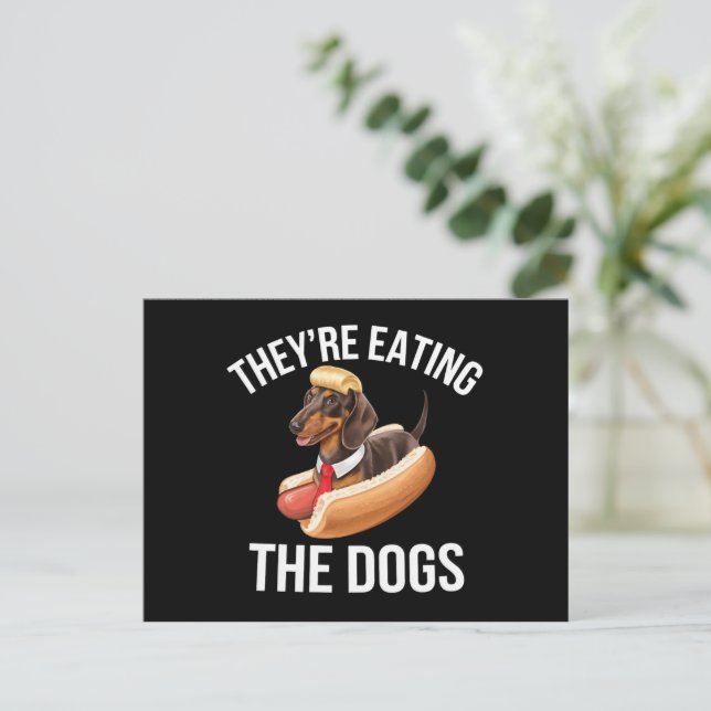 They're Eating The Dogs Donald Trump Debate 2024  Postcard (Standing Front)