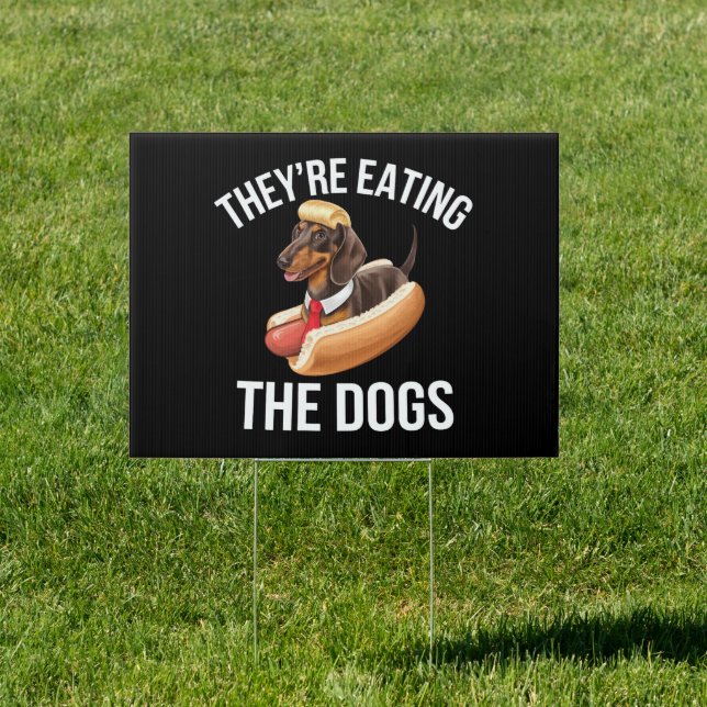 They're Eating The Dogs Donald Trump Debate 2024  Sign (Insitu)