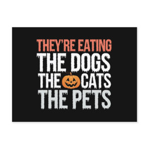 Theyre Eating The Dogs The Cats The Pets Halloween Postcard