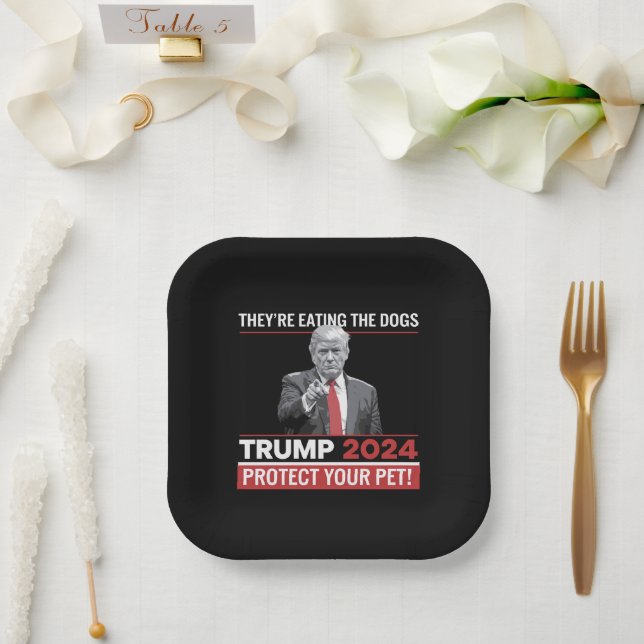 They're Eating The Dogs Trump 2024 Debate  Paper Plates (Wedding)