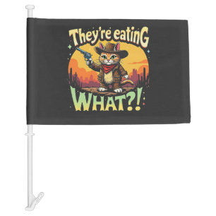 They're eating What Trump Election Cat Cowboy Car Flag