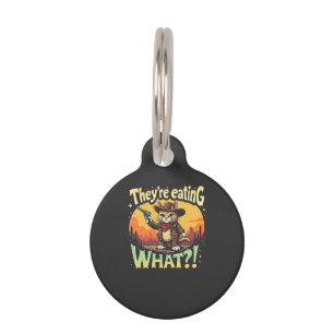 They're eating What Trump Election Cat Cowboy  Pet ID Tag