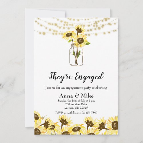Theyre Engaged Sunflower Party Invitation