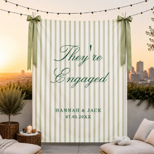 They're Engaged Welcome Custom Engagement Party Tapestry