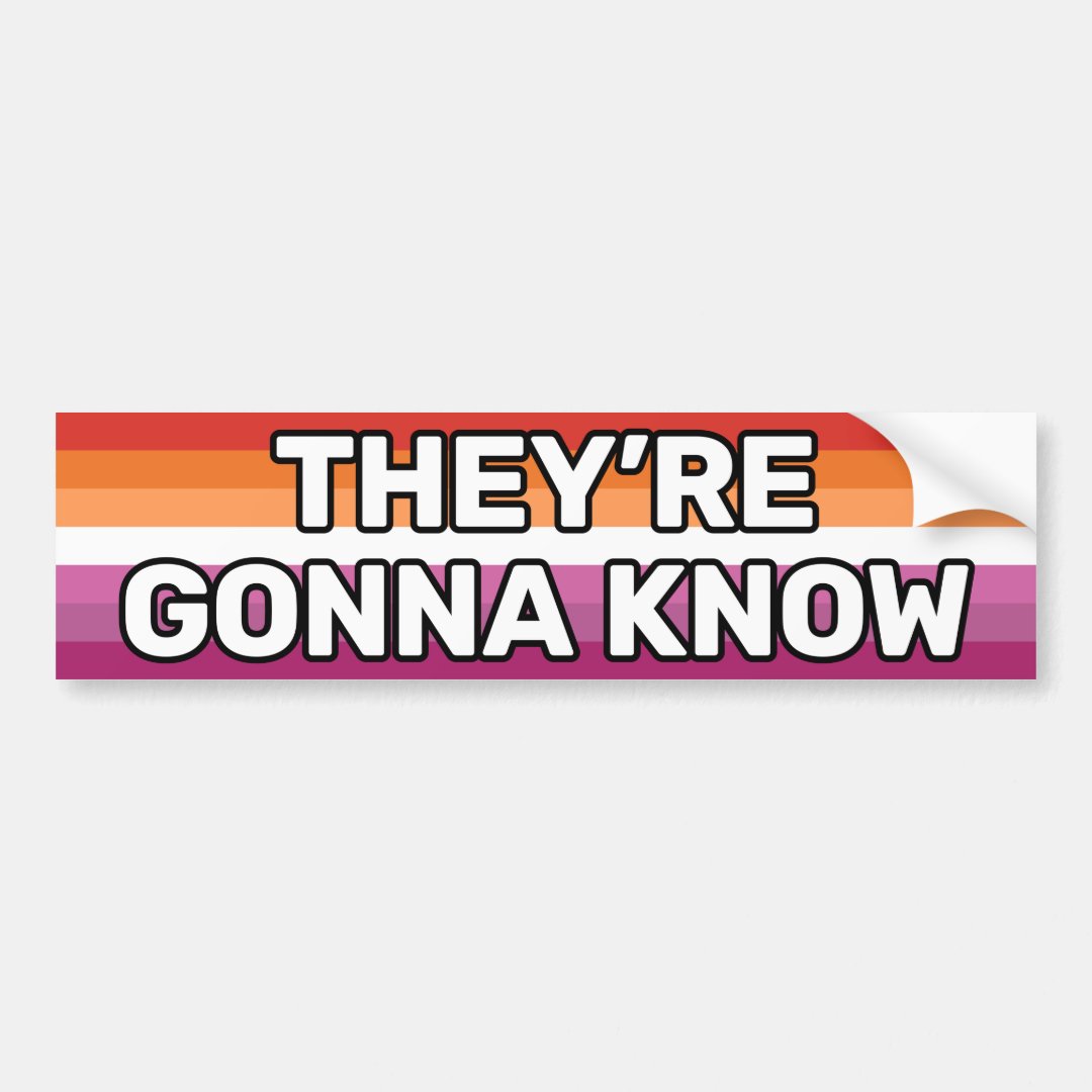 Theyre Gonna Know White Lesbian Flag 2018 Bumper Sticker Zazzle 9989