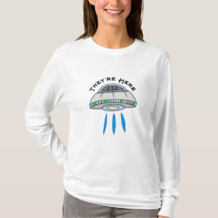 They're Here UFO Alien Invasion   T-Shirt