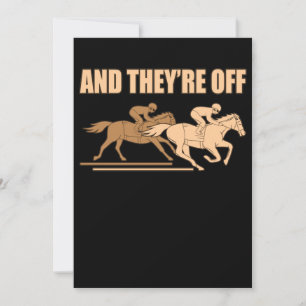 They're Off Horse Racing Barrel Racer Horses Race Invitation