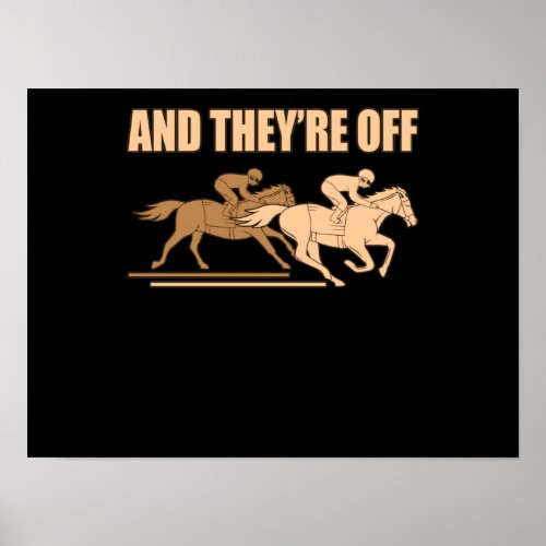 Theyre Off Horse Racing Barrel Racer Horses Race Poster