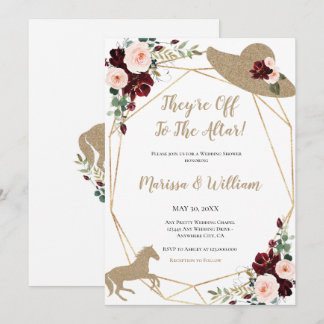They're Off To The Altar Horse Race Wedding Shower Invitation