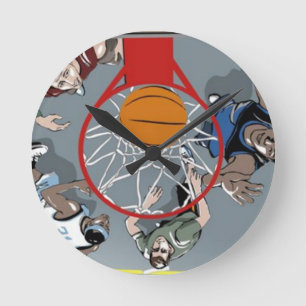 They're Playing Basketball Wall Clock