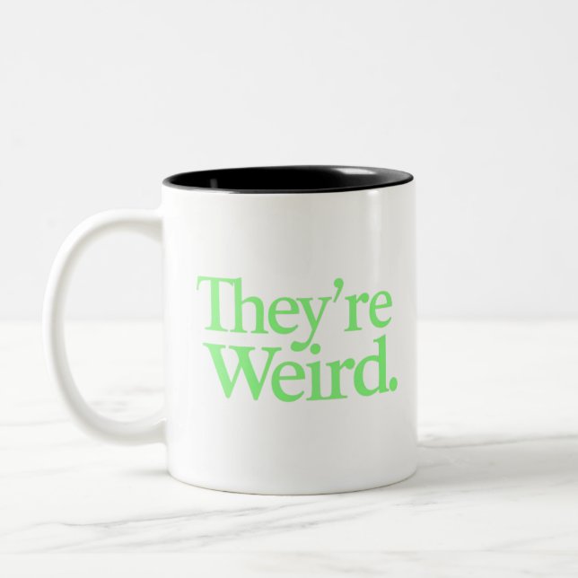 They're Weird 2024 Election President Harris Trump Two-Tone Coffee Mug (Left)