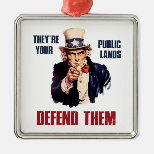 Theyre Your Public Lands Defend Them Uncle Sam Metal Ornament