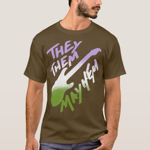 TheyThem Mayhem Genderqueer flag T_Shirt