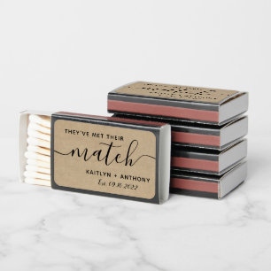 They've Met Their Match Rustic Kraft Wedding Favor