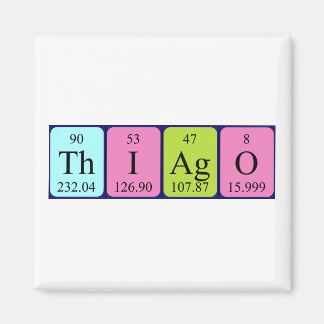 Thiago periodic table name magnet (Front)