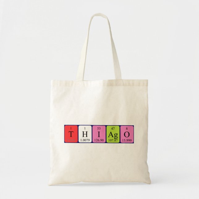 Thiago periodic table name tote bag (Front)