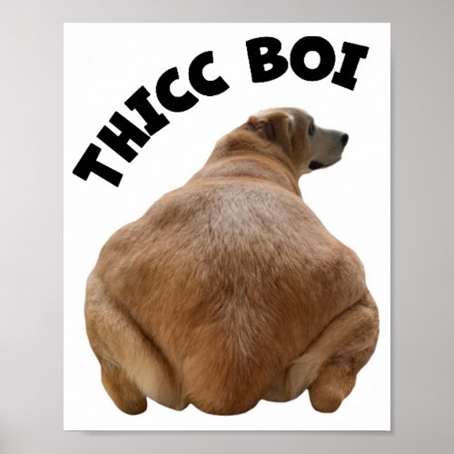 Thicc Boi Fat and Funny Yellow Labrador Retriever  Poster