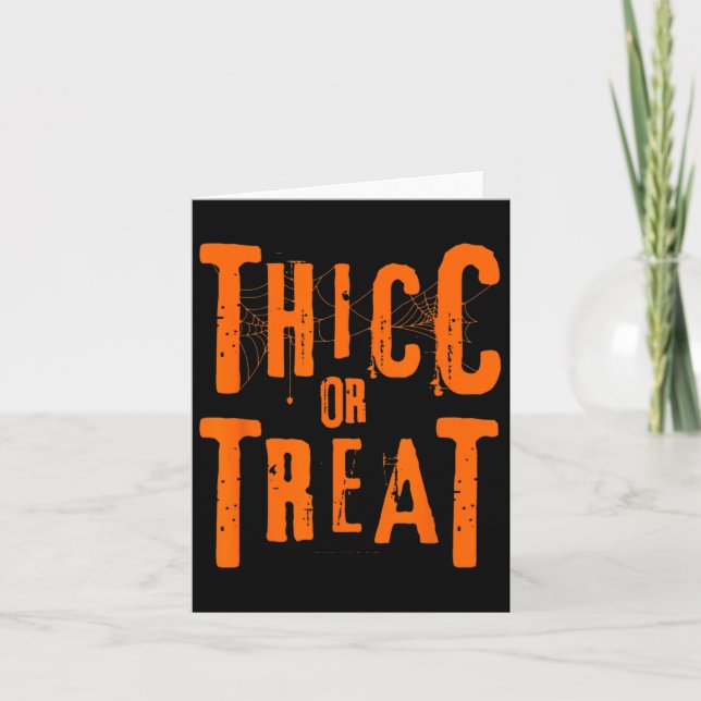 Thicc Or Treat Funny Halloween Workout Fitness Bod Card (Front)