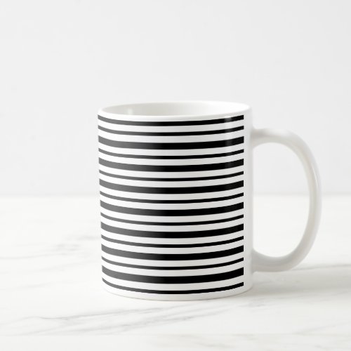 Thick and Thin  Black and White Stripes Coffee Mug