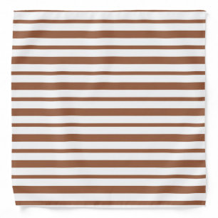 Thick and Thin Brown and White Stripes Bandana